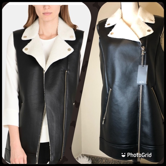 A/X Armani Exchange Jackets & Blazers - NWT Armani A/X Faux Shearling Moto Vest